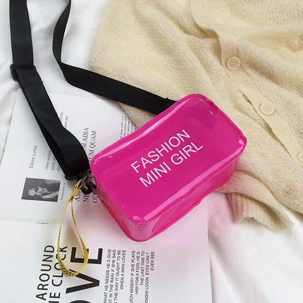 Borsa a Tracolla Trasparente con Effetto Laser per Donne, Mini Borsa Messenger alla Moda in PVC Colorato, Piccola Borsa Tote