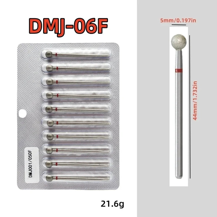 10Pcs/set Diamond Nail Drill Bit Set Nail Diamond Milling Cutter for Manicure 3/32" Burr Electric Nail File Cuticle Remover Tool 2028