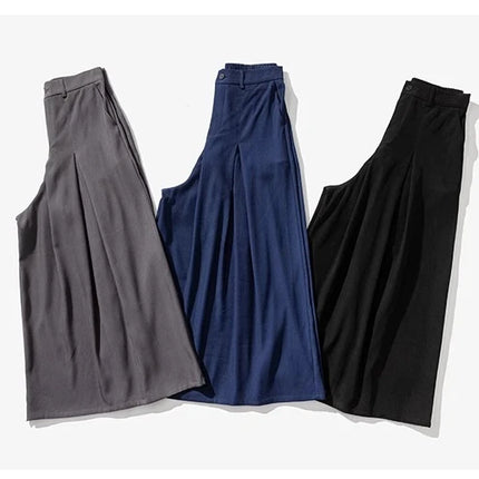 Pantaloni Larghi Samurai Giapponesi da Uomo in Cotone e Lino, Comodi e Casual, Stile Harun, Taglie Fino a 5XL