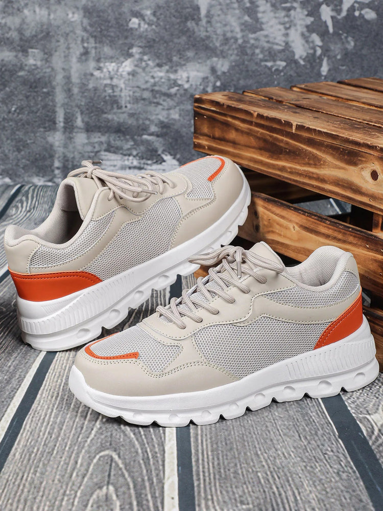 VEAMORS Unisex Mesh Running Shoes Lightweight Breathable Sports Sneakers Elastic Soft Sole Footwear for Walking Gym Fitness PlatiNum