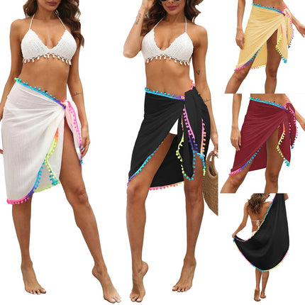 Sarong da Spiaggia per Donna, Sexy Copricostume in Rete Trasparente con Frange Colorate platinumshop