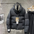 Winter Men Thick Warm White Duck Down Jacket Fashion Stand Collar Spliced Windproof Overcoat Loose Fit Casual Outside Down Coat