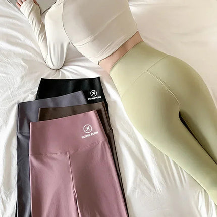 M-XL Shark pants women wear spring  autumn winter thin high-waisted belly lift hip yoga tights small feet black leggings PlatiNum