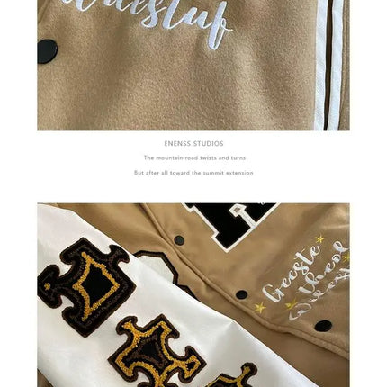 American Retro Baseball Jacket Unisex Loose Street Style Spring Autumn Couple Outerwear Windproof Long Sleeve Youth Fashion