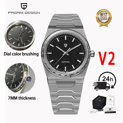 PAGANI DESIGN 2026 Nuovo Orologio al Quarzo Sottile da Uomo 7MM VJ21 37MM Zaffiro Acciaio Inossidabile Impermeabile 10Bar Luminoso C3 Reloj Hombre