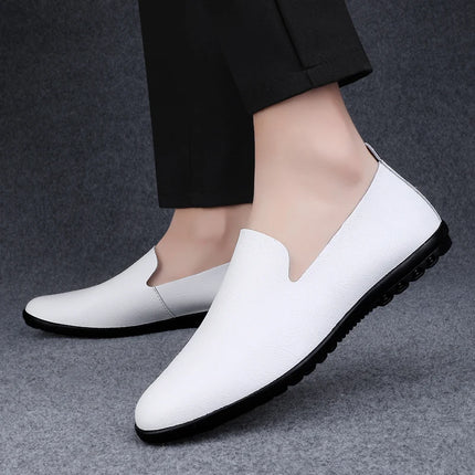 Scarpe da uomo in vera pelle Casual formali mocassini da uomo mocassini estate italiana traspirante Slip on scarpe da barca maschili Over Size 50 51