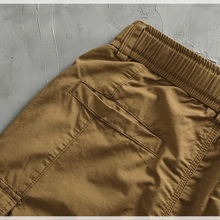Men's corset casual pants loose 3D vertical cut retro military style outdoor scratch resistant multi-pocket cargo pants