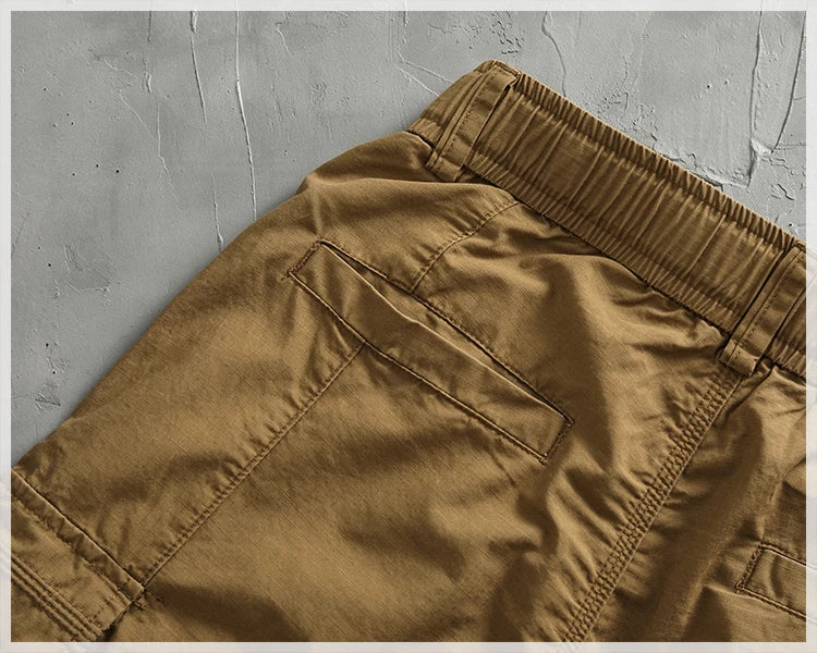 Men's corset casual pants loose 3D vertical cut retro military style outdoor scratch resistant multi-pocket cargo pants