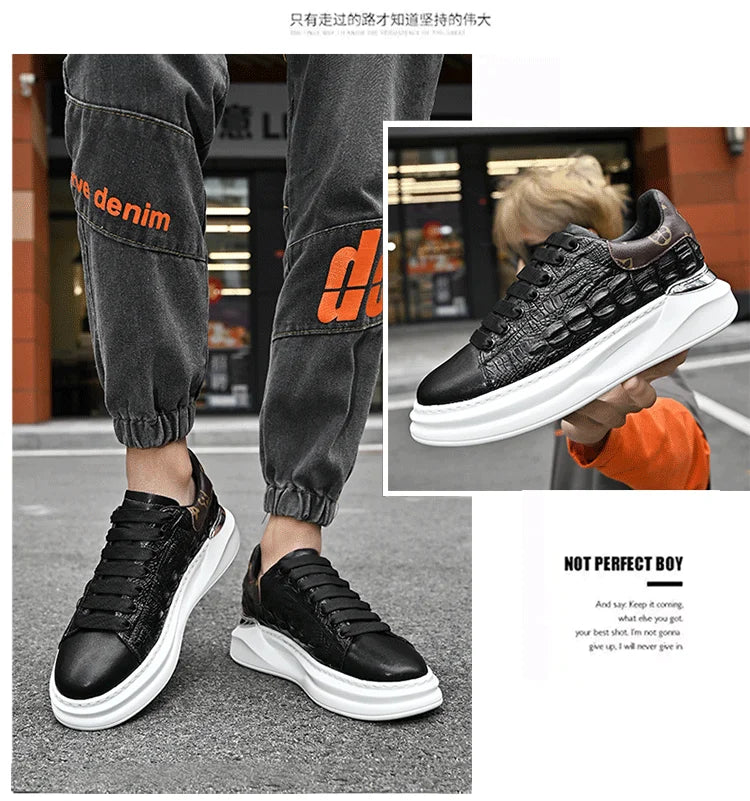 Leather Shoes Men's Skateboard Cricket for Men Sports Running Sneakers Male Luxury Designer Flats Platform