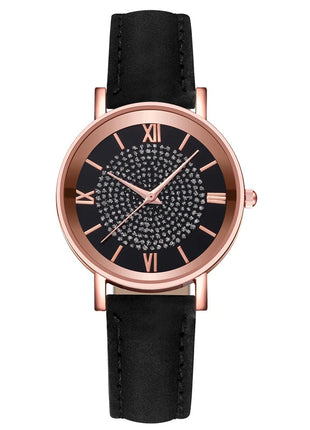 Orologio da donna alla moda con quadrante arabo, cinturino in pelle casual, orologi analogici al quarzo platinumshop