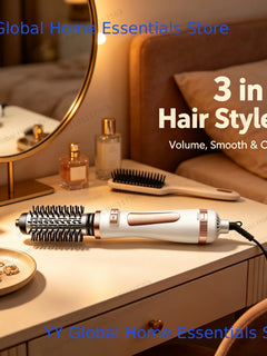 Household Multifunctional Rotating Hot‑Air Styler, Interchangeable Hair Dryer Brush, 800W Hair Volumizer Straightening & Curling Tool for Daily Hairstyle Making