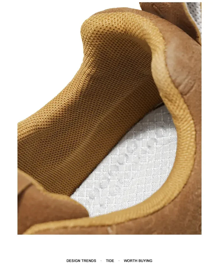 Toe Thick Sole Platform Men Sneakers Lace Up Patchwork Fashion New Trend Casual Trainer Shoes Thick Bottomed All Season