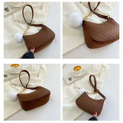 Mini Women Shoulder Bags Fashion Felt Women's Bag Design Advanced Underarm Handbags Mini Saddle Bag PlatiNum