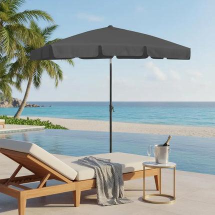 Anthracite beach umbrella 180x120 cm