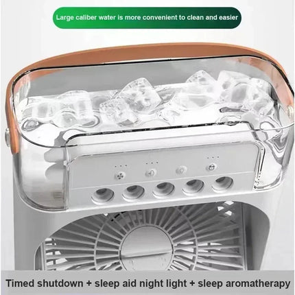 Nuovo 3 in 1 ventilatore condizionatore d'aria domestico mini dispositivo di raffreddamento dell'aria LED luce notturna umidificatore portatile ventola di regolazione dell'aria ufficio casa ventilatore