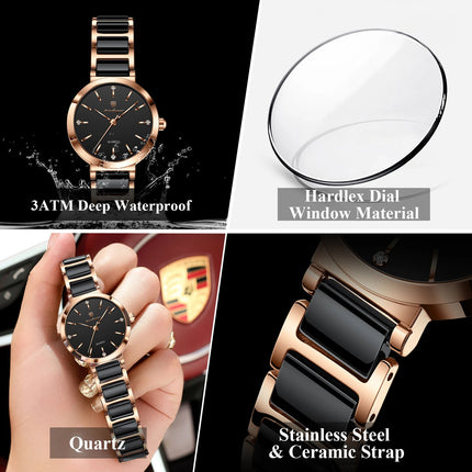 Orologio di lusso POEDAGAR Top Diamond per donna, orologio al quarzo da donna di alta qualità, impermeabile, in acciaio inossidabile, con scatola. platinumshop