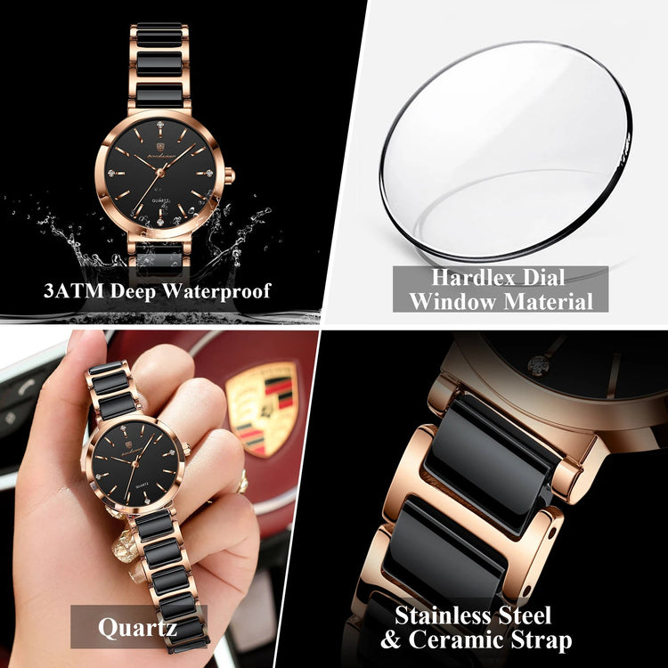Orologio di lusso POEDAGAR Top Diamond per donna, orologio al quarzo da donna di alta qualità, impermeabile, in acciaio inossidabile, con scatola. platinumshop