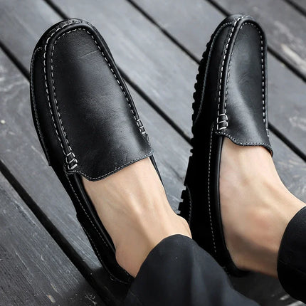 Mocassini in Pelle Traspirante, Scarpe Casual da Uomo, Slip-on Formali Italiane, Chaussure Homme
