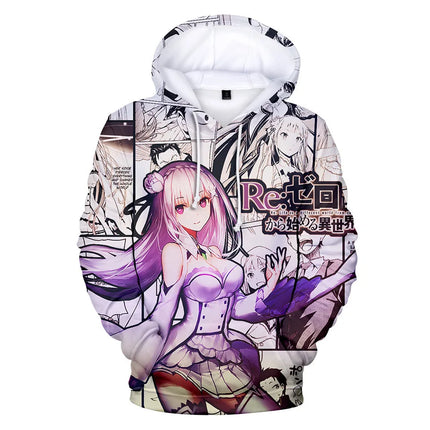 Harajuku Hip Hop Comfortable Re ZERO Rem Ram 3D print Hoodies Sweatshirts Men/Women Sweatshirt Adult/Child Casual Pullovers