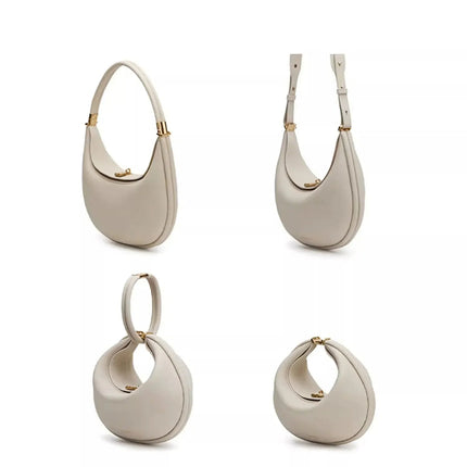2025 Luxury Quality Half Moon Women's Shoulder Bag Crossbody Aesthetic Bags Women's Handbag Lock Catch Designer Underarm Bags PlatiNum