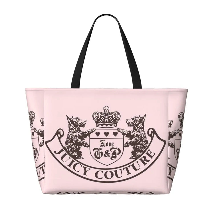 Y2k Juicy Couture Crest Beach Tote Bag Sport Palestra Yoga Borsone Borsa tote grande Borsa da viaggio da donna Borsa fitness