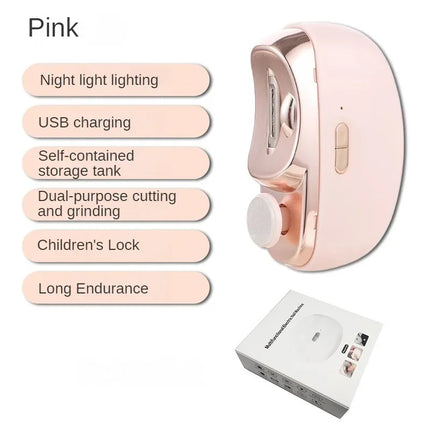 2 In 1 Electric Nail Clippers Manicure Anti-Splash Nail Trimmer For Baby Finger Toe Scissors Pedicure Thick Nails Cutter Tools
