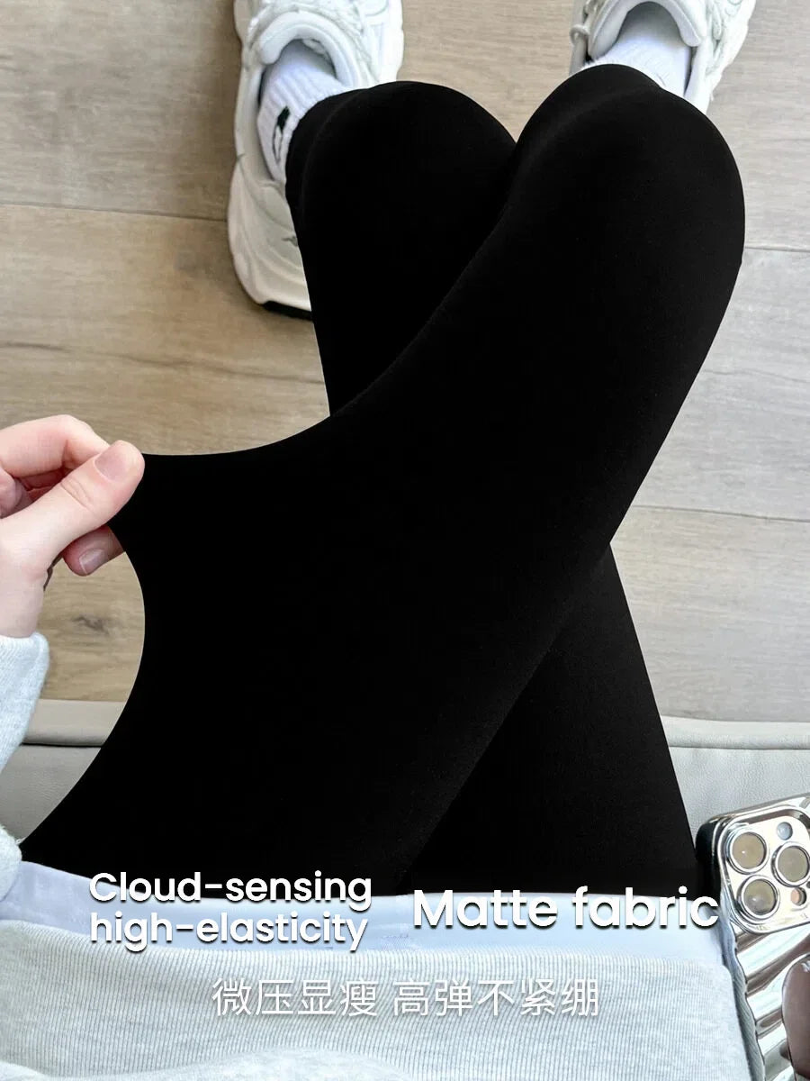 Women's Shark Leggings Fleece Lined  Winter Warm Tummy Control Thermal Pants High Waist Slimming Figure Long trousers Plus Size