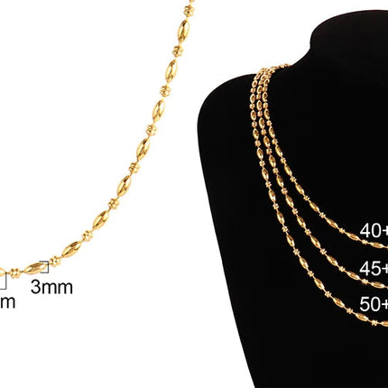 316 Stainless Steel Necklaces For Women Necklace Long Beads Chain Necklace Choker Necklace Bead Necklace Fashion Jewelry Gift PlatiNum