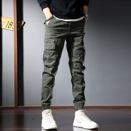 Street Fashion Men Jeans Black Green Loose Fit Big Pocket Casual Cargo Pants Hombre Zipper Designer Hip Hop Joggers Men Overalls