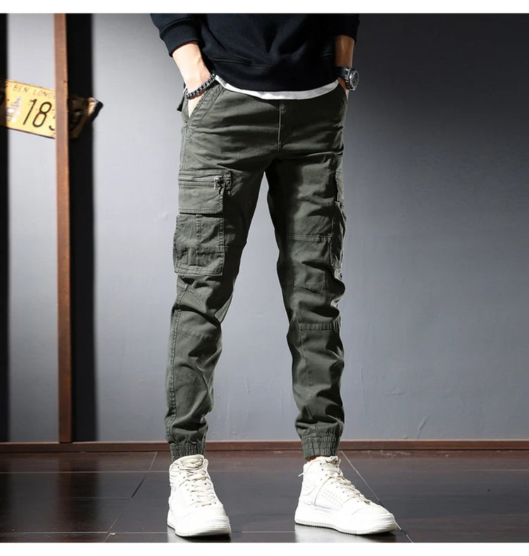 Street Fashion Men Jeans Black Green Loose Fit Big Pocket Casual Cargo Pants Hombre Zipper Designer Hip Hop Joggers Men Overalls