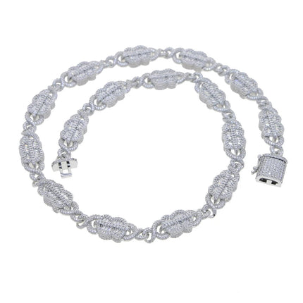 Set Gioielli Hip Hop da Uomo/Ragazzo Iced Out Bling 2026 Nuovo Design: Collana e Bracciale con Catena Cuban Link a Moneta Infinita/Dollaro platinumshop