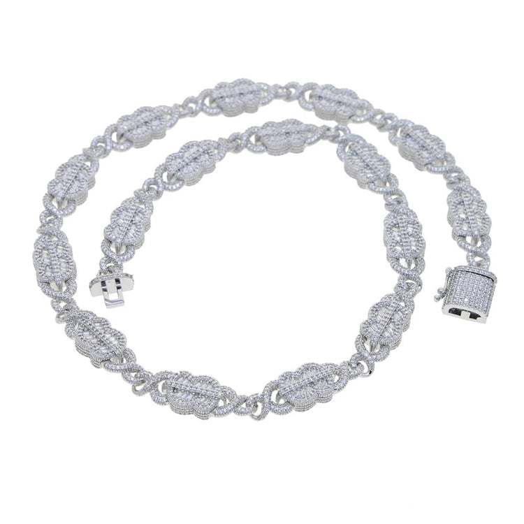 Set Gioielli Hip Hop da Uomo/Ragazzo Iced Out Bling 2026 Nuovo Design: Collana e Bracciale con Catena Cuban Link a Moneta Infinita/Dollaro platinumshop