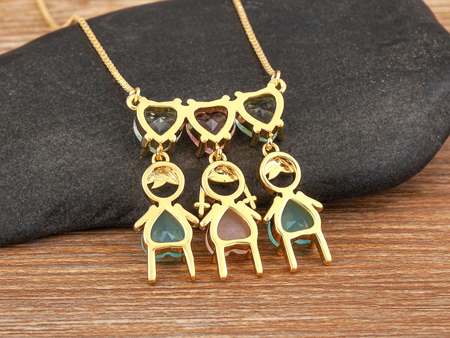 AIBEF Cuore Strass Ragazza e Ragazza Donna Ciondolo Collana Madre Cubic Zirconia Rame Dolce e Carino Gioielli Regalo di Fascino per Bambini