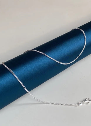 925 Sterling Silver 2MM 40-75cm Side Chain Necklace Men Women Charm Wedding Party Gift Jewelry Christmas Accessories PlatiNum