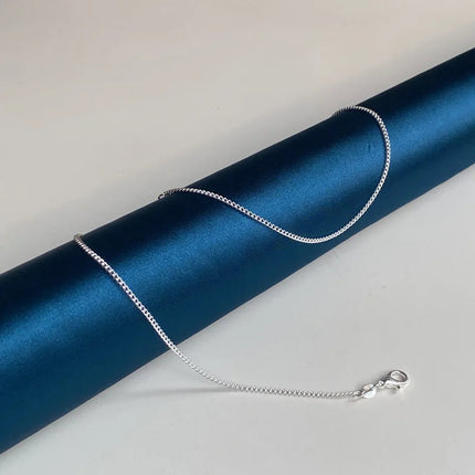 925 Sterling Silver 2MM 40-75cm Side Chain Necklace Men Women Charm Wedding Party Gift Jewelry Christmas Accessories PlatiNum