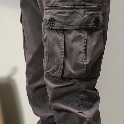 2023 New Multi-Pockets Spring Summer Cargo Pants Men Streetwear Zipper Leg Skinny Work Joggers Cotton Casual Tactical Trousers