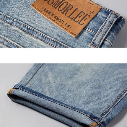 2025 Estate Marca Stretch Sottile Bermuda Masculina Cotone Denim Jeans Jorts Uomo Al Ginocchio Morbido Ropa Hombre Pantaloncini