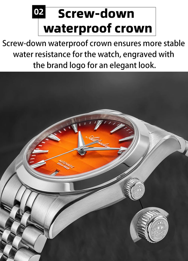ADDIESDVIE Men Watch Desert Texture BGW9 Super Luminous 316L Steel 20Bar Diving AD2540 8215 Movement Mechanical Automatic Watch