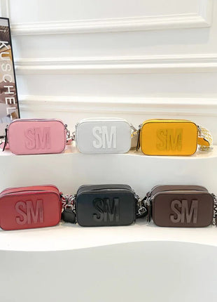 Cross-Border Style Camera Bag Fashionable Retro Women's Shoulder Slant Bag Small Square Bag Street Trend PU Material PlatiNum