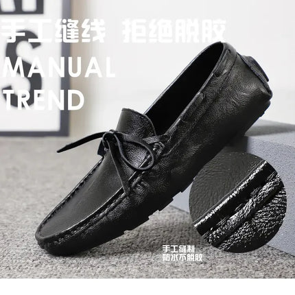 Nuovi mocassini casual Mocassini di marca con suola morbida da uomo Scarpe primaverili in pelle Comode scarpe casual da passeggio per esterni con fondo piatto