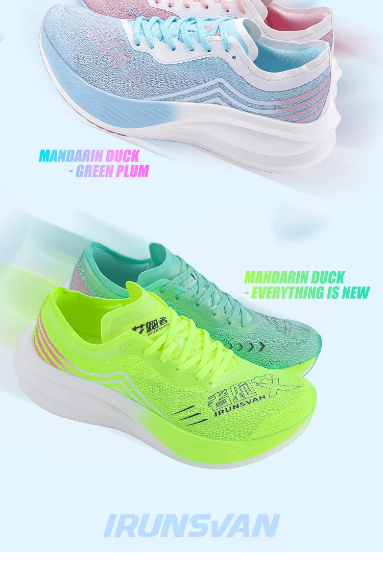 IRUNSVAN Christmas Limited Edition FullLength Carbon Plate Running Shoes TwoToneUnisex Ultrallightweight  Comfortable 24025 PlatiNum