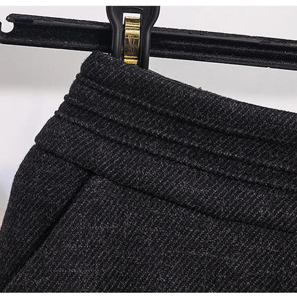 Thicken Woolen Skirt For Women Autumn Winter High Waist Loose A-Line Skirts Elegant Office Lady Mid-length Skirt PlatiNum
