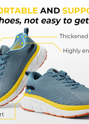FitVille Scarpe da uomo con punta larga, ammortizzate, larghezza extra larga, scarpe da corsa antiscivolo, comode sneakers leggere per piedi grassi