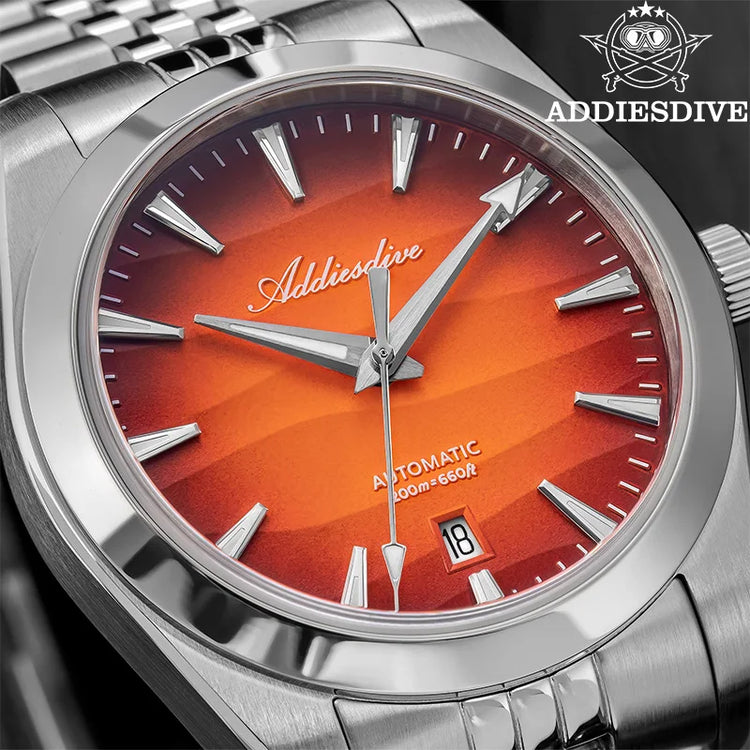 ADDIESDVIE Men Watch Desert Texture BGW9 Super Luminous 316L Steel 20Bar Diving AD2540 8215 Movement Mechanical Automatic Watch