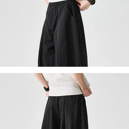 2026 Pantaloni estivi a gamba larga Vendite da uomo Pantaloni casual Stili giapponesi Samurai Costume Harun Pantaloni da uomo Pantaloni lanterna Pantaloni sportivi