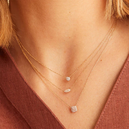 DPLAOPA 925 Sterling Silver Gold Solo trilioni Pave CZ zircone cuscino collana lunga catena pera Choker donne monete di lusso gioielli PlatiNum