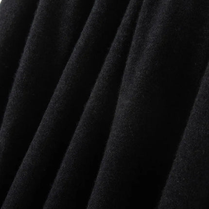 Classic Autumn Winter Wave Skirt 100% Cashmere Skirt Women A-Line Skirt Female Double Elastic Waist Pocket Warm Knit Long Dress PlatiNum