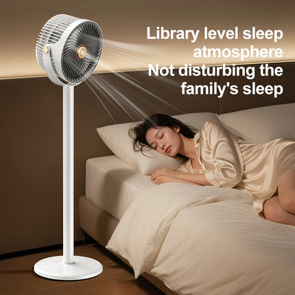 Ventilatore da Pavimento Moderno a Circolazione d'Aria, 4 Altezze, 5 Velocità, Silenzioso, Regolabile, Multi-Angolo, Rinfrescatore da Scrivania per Casa, Cucina, Ufficio e Campeggio