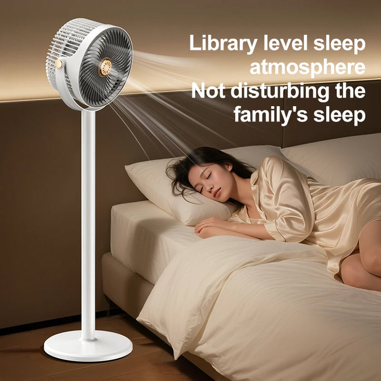 Ventilatore da Pavimento Moderno a Circolazione d'Aria, 4 Altezze, 5 Velocità, Silenzioso, Regolabile, Multi-Angolo, Rinfrescatore da Scrivania per Casa, Cucina, Ufficio e Campeggio