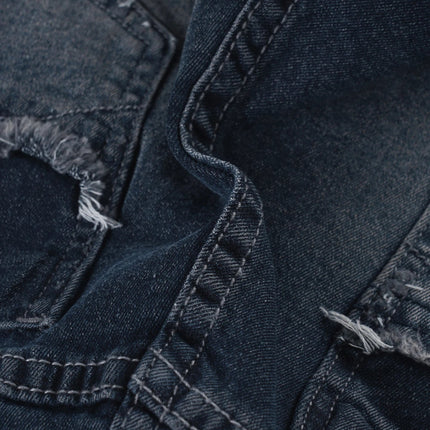 Slim-Fitting Frayed Hem Denim Shorts Basic Low-Waisted Dark Wash Distressed Jean Shorts Women 2025 Summer Fashion Streetwear PlatiNum